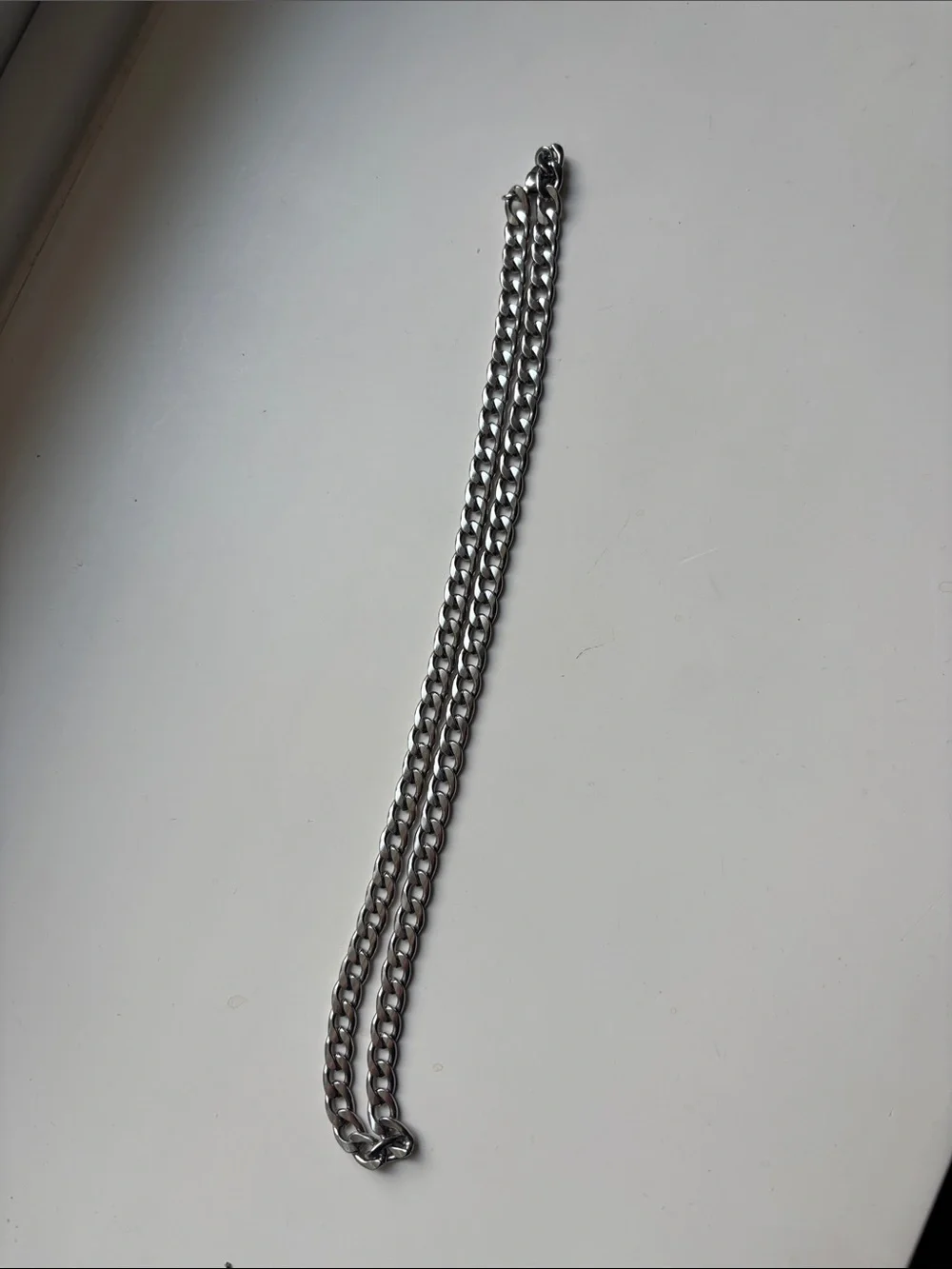 Men's Silver Double Curb Chain Bracelet